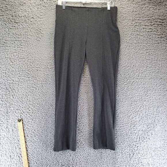 Nygard Slims Pants Womens Medium Black Pinstriped Ankle Stretch Pull-On Style - Picture 1 of 9